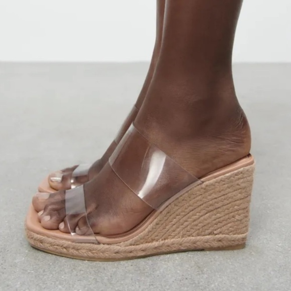 Zara NEW vinyl wedges